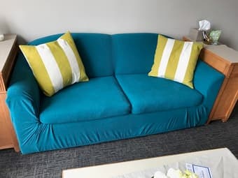 Turquoise sofa cover - Ideal to hide the ugly EV sofas 3