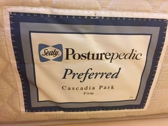 Sealy Posturepedic (European) King Size Mattress + Box Springs + BedFr 2