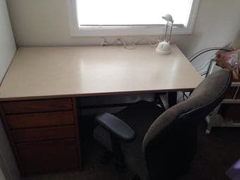 office desk, chair and lamp 1