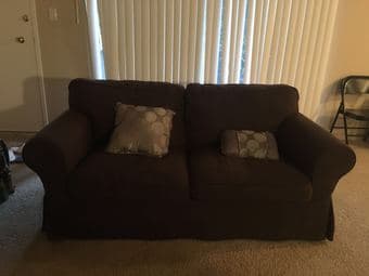 Sofa $40, Yoga mate $10, desk $10, book shelf $10 1