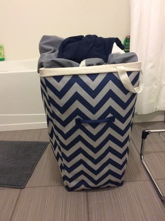 Cloth Rectangle Hamper, Style Dark Blue Chevron 1