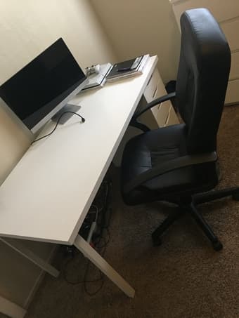 Melltorp table, Alex drawer unit and Work Chair 1
