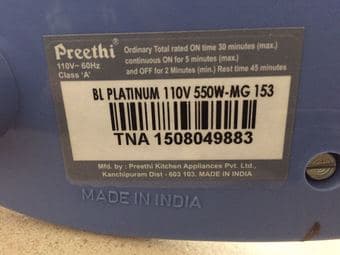Preethi Blue Leaf Platinum 550 Watts 3 Jar Mixer Grinder 2