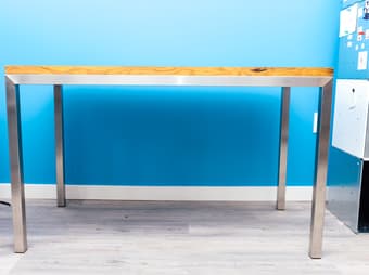 Desk - Stainless Steel & Reclaimed Chestnut - 24x48" 1
