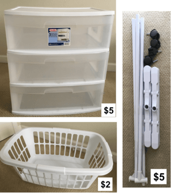 Drawer cart, laundry basket, garment rack 1