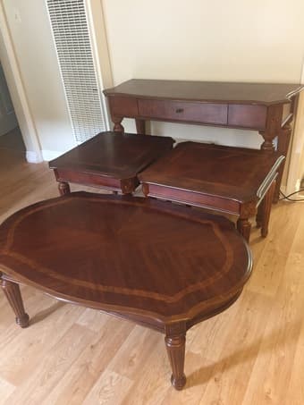 4 Pieces real wood table set 1