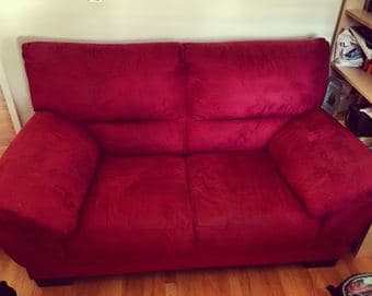 Selling red micro suede sofas 1