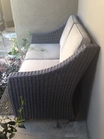 All-weather Outdoor Wicker Patio Loveseat - Like new! 2