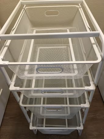 IKEA Algot frame with white mesh drawers 2