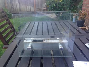 Outdoor Glass Fire Place with 6 Unopened Fuel Bottles 1