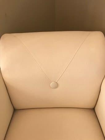 Retro designer armchair:  cream white with mahogany supports 3