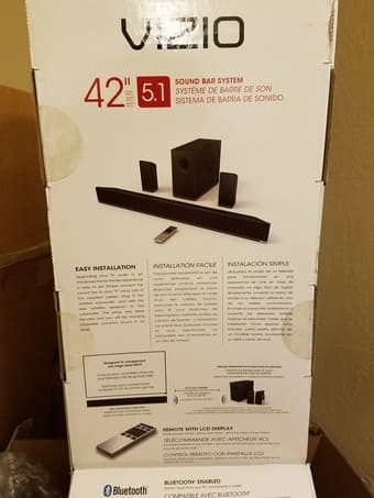 VIZIO 42" 5.1 Channel Soundbar System, NEW in box, Never opened 1