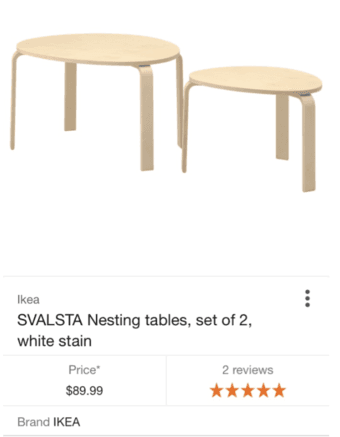 IKEA SVALSTA nesting table 2 sets 2