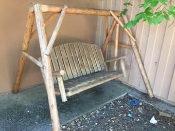 Wooden Porch Swing + Stand 1