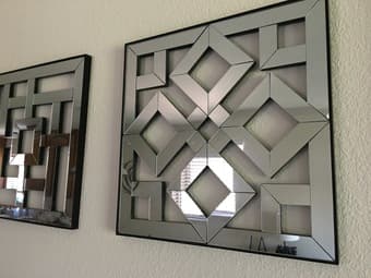 Four unique and beautiful wall mirrors with square cutouts 2