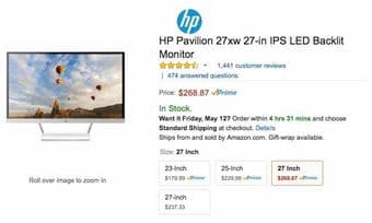 HP Pavillion 27 inch monitor 1