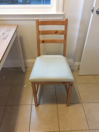 IKEA Lehrman Table (46x29) pine top and white legs ($40 OBO) 2