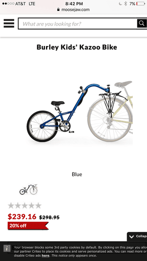 Burley kazoo trailercycle for sale 1