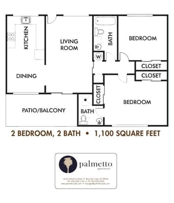 Share 2b2b Palmetto Apartments in Mountain View - Dog Friendly! 1