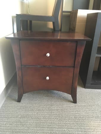 Brown wooden bedside table 1