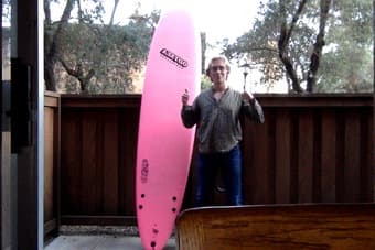 Hot Pink Dope af Big Ole 8'' Foamy Surfboard 1