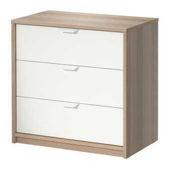 TWO IKEA ASKVOLL 3-drawer chests 1