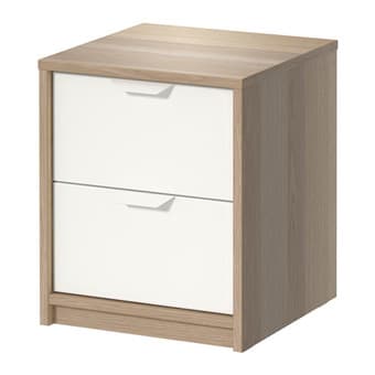 PAIR IKEA ASKVOLL 2-drawer Chest / Bedside Tables 1