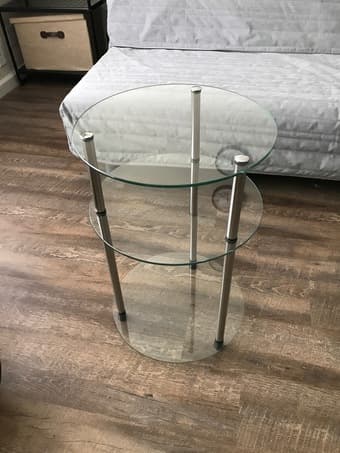 Round Glass Side Table - Like New 1