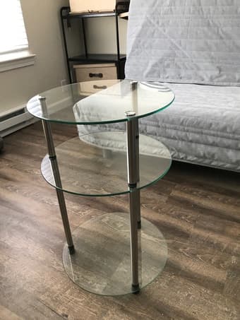 Round Glass Side Table - Like New 3