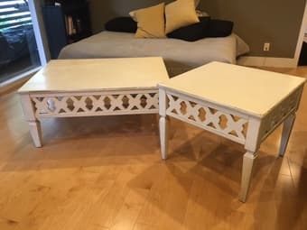 White coordinated coffee tables 2