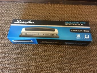Swingline Desktop Hole Punch, Precision Pro, 2 - 3 Holes, Adjus 1