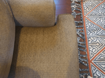 L-shaped couch with Crate & Barrel covers 1