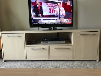 Ikea wood TV stand 1