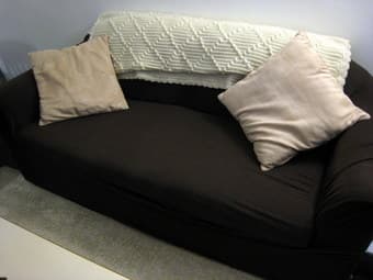 Chocolate Brown Slipcover and throw Pillows $50 1