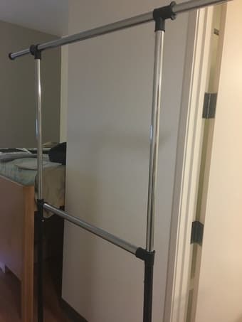 Moving Sale: Cloth rack and Ab bench 1
