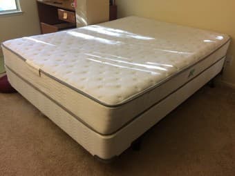 Beautyrest bed (frame+box spring+mattress) queen size 1
