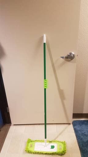 Broom with detachable + washable cleaning cloth 1