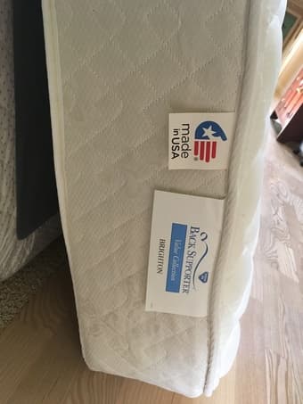 full-size mattress, box spring, and memory foam pad (great condition!) 3