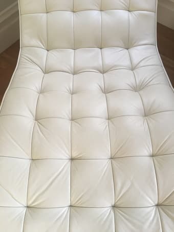 CB2 White Leather Chaise Lounge - (Ashbury Heights, San Francisco) 2