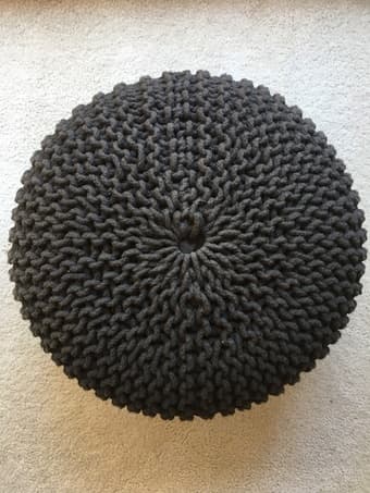 CB2 Black Hand Knotted Cotton Poufs (2 for $100) 1