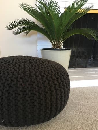 CB2 Black Hand Knotted Cotton Poufs (2 for $100) 3