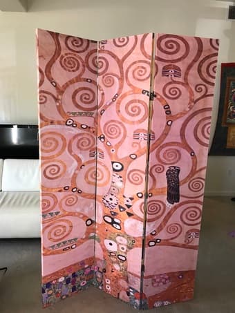 6-ft Tall Double Sided Room Divider of The Kiss from Klimt 3