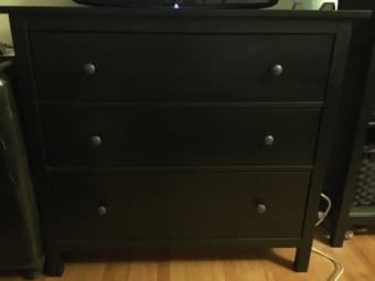 IKEA HEMNES 3-drawer chest, black-brown, great shape! 1