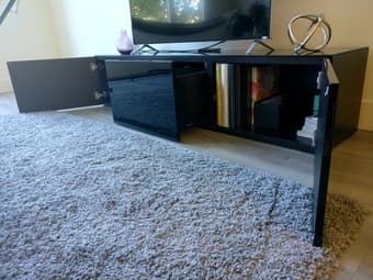IKEA TV UNIT black, high gloss Besta System 2