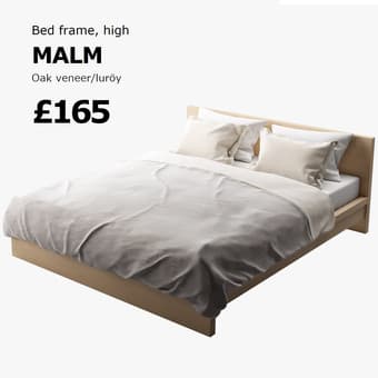 IKEA MALM queen bed frame,white stained oak veneer- $80 2