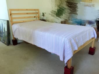 GREAT VALUE! Wood twin bed with mattress (new very clean high quality) 2
