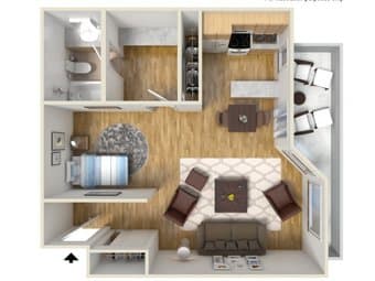Studio apartment for rent in Oak Creek Apartments from early August 1