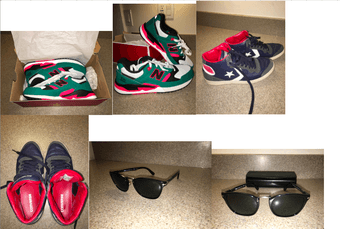 Moving sale:sunglasses, shoes, rug, bedside table, rocking chair &more 1