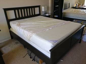 [moving sale] Ikea queen bed frame mattress + foundation (palo alto) 1