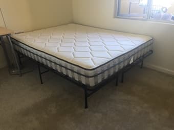 Queen mattress +Deluxe Bed frame 2